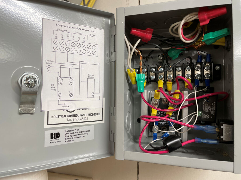 dust collection control box interior